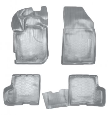 Коврики салонные Noplast (3D, без ящика под сидением) Renault Duster  HM (2021-2024) рестайлинг (Серые)
