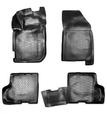 Коврики салонные Noplast (3D, с ящиком под сидением) Renault Duster  HM (2021-2024) рестайлинг (Черные)