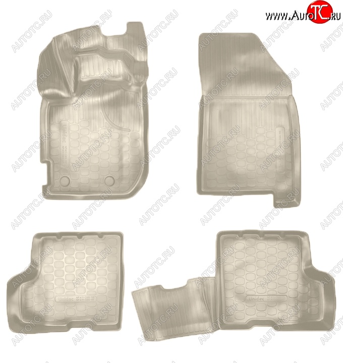 2 999 р. Коврики салонные Noplast (3D, с ящиком под сидением)  Renault Duster  HM (2021-2024) рестайлинг (Бежевые)  с доставкой в г. Майкоп