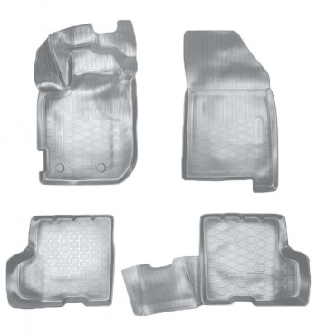 Коврики салонные Noplast (3D, с ящиком под сидением) Renault Duster  HM (2021-2024) рестайлинг (Серые)