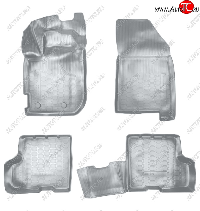 2 999 р. Коврики салонные Noplast (3D, с ящиком под сидением)  Renault Duster  HM (2021-2024) рестайлинг (Серые)  с доставкой в г. Майкоп