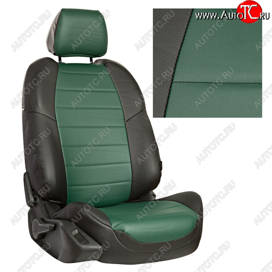 13 849 р. Чехлы сидений AUTOPILOT Экокожа (40/60, 2 П- и 3 Г-образных подголовника)  Renault Duster  HM (2021-2024) рестайлинг (Черный + Зеленый)  с доставкой в г. Майкоп