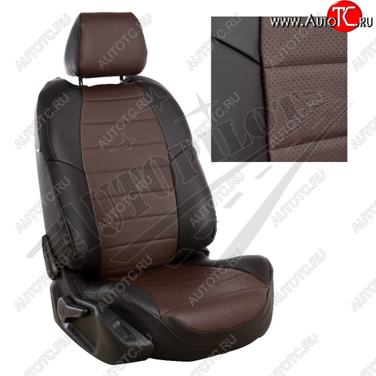 13 849 р. Чехлы сидений AUTOPILOT Экокожа (40/60, 2 П- и 3 Г-образных подголовника)  Renault Duster  HM (2021-2024) рестайлинг (Черный + Шоколад)  с доставкой в г. Майкоп