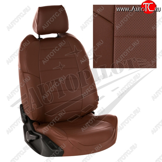 13 849 р. Чехлы сидений AUTOPILOT Экокожа (40/60, 2 П- и 3 Г-образных подголовника)  Renault Duster  HM (2021-2024) рестайлинг (Темно коричневый + Темно коричневый)  с доставкой в г. Майкоп