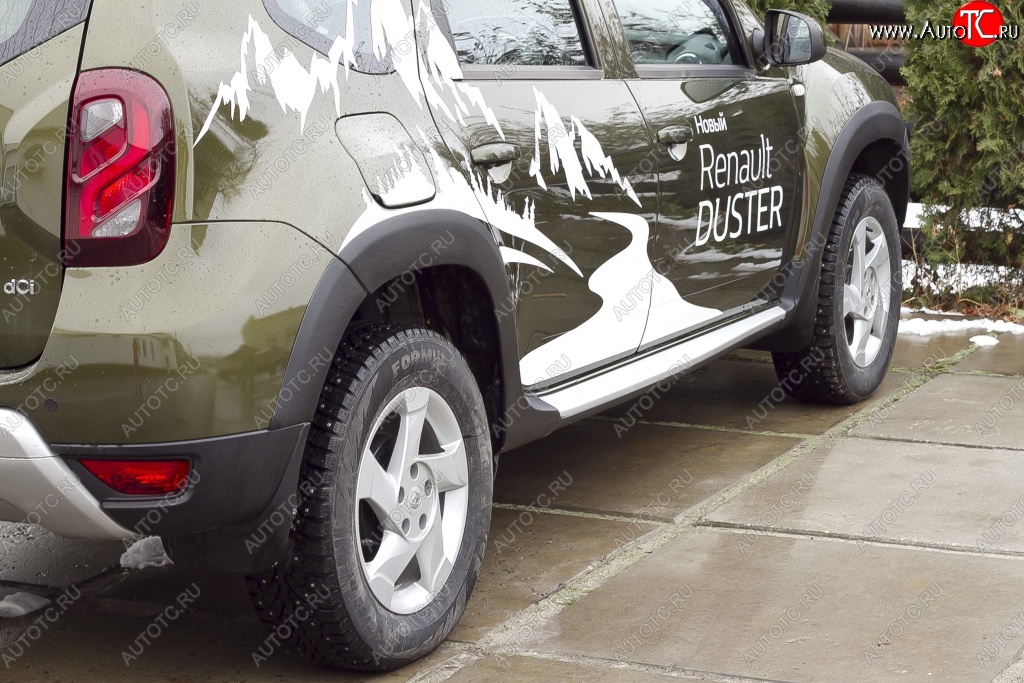 7 749 р. Накладки на колёсные арки RA Renault Duster HS рестайлинг (2015-2021) (Неокрашенные)  с доставкой в г. Майкоп