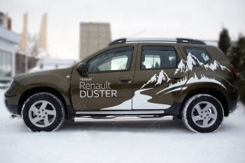 22 549 р. Пороги труба d76 с накладкой SLITKOFF (чёрные V2)  Renault Duster  HS (2015-2021) рестайлинг  с доставкой в г. Майкоп. Увеличить фотографию 3