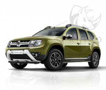 Пороги труба d63 ч. сталь SLITKOFF (v3) Renault Duster  HS (2015-2021) рестайлинг