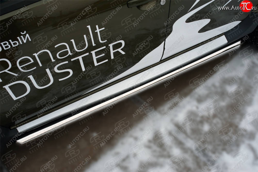 19 549 р. Защита порогов (Ø63 мм, нержавейка) SLITKOFF  Renault Duster  HS (2015-2021) рестайлинг (торцы со скосом 45°)  с доставкой в г. Майкоп