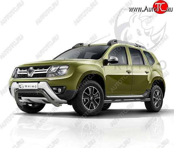 9 199 р. Защита переднего бампера (Ø63 мм волна, нержавейка) SLITKOFF  Renault Duster  HS (2015-2021) рестайлинг  с доставкой в г. Майкоп