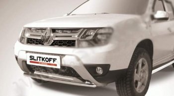 Защита переднего бампер Slitkoff Renault Duster  HS (2015-2021) рестайлинг
