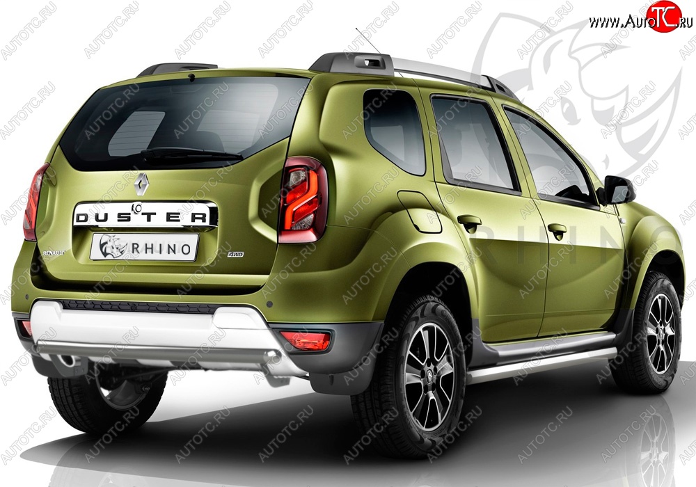 19 999 р. Защита порогов из круглой трубы диаметром 63 мм SLITKOFF  Renault Duster  HS (2015-2021) рестайлинг (Сталь с полимерным покрытием. Цвет: серебристый)  с доставкой в г. Майкоп