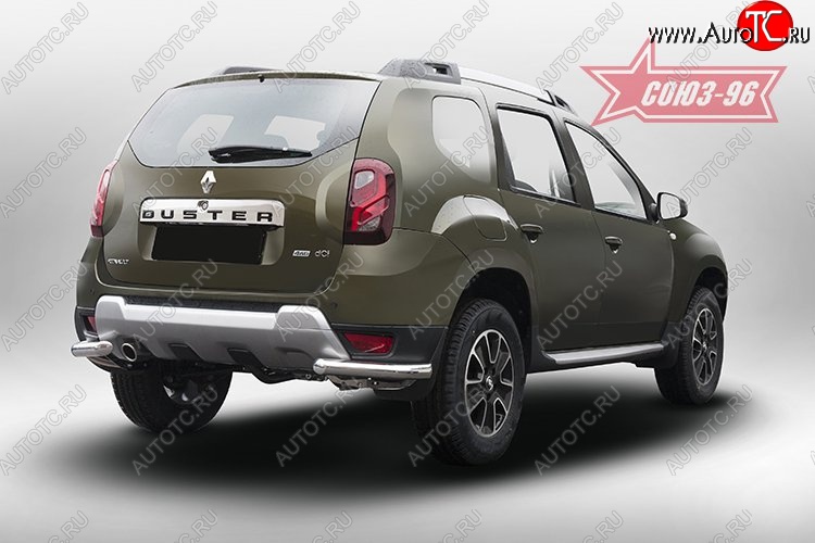 9 989 р. Защита заднего бампера из двух боковых уголков (d60) Souz-96 Renault Duster HS рестайлинг (2015-2021)  с доставкой в г. Майкоп