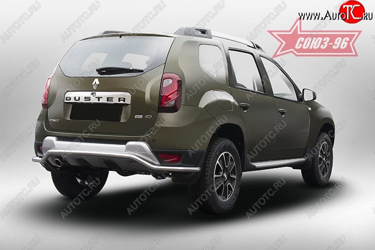 8 504 р. Волнистая защита заднего бампера с диаметром 42мм Souz-96 Renault Duster HS рестайлинг (2015-2021)  с доставкой в г. Майкоп