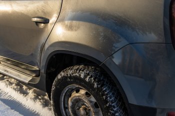 4 099 р. Защитные накладки на арки ArtForm Renault Duster HS рестайлинг (2015-2021) (Поверхность: шагрень)  с доставкой в г. Майкоп. Увеличить фотографию 3