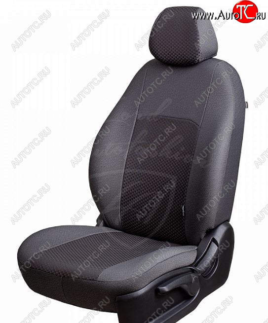 6 349 р. Чехлы для сидений Lord Autofashion Дублин (жаккард, 60/40) Renault Duster HS рестайлинг (2015-2021) (Оникс серый, вставка Сеул серый)  с доставкой в г. Майкоп