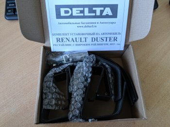 2 999 р. Крепления поперечин к рейлингам DELTA Renault Duster HS рестайлинг (2015-2021) (Черный)  с доставкой в г. Майкоп. Увеличить фотографию 3