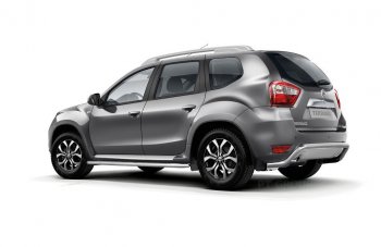 24 299 р. Порожки для ног из трубы Ø51 с алюминиевой площадкой Petroil Tuning Renault Duster HS дорестайлинг (2010-2015) (Нержавеющая полированная сталь)  с доставкой в г. Майкоп. Увеличить фотографию 3
