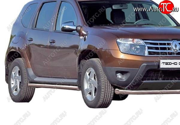 26 799 р. Защита порогов ТехноСфера (Техно Сфера) (нержавейка, 63.5 mm) Renault Duster HS дорестайлинг (2010-2015)  с доставкой в г. Майкоп