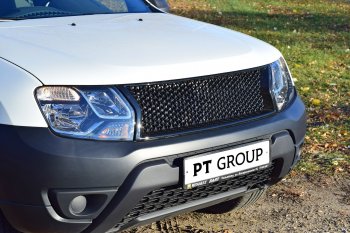 8 669 р. Решетка радиатора Petroil Tuning Renault Duster HS дорестайлинг (2010-2015) (Неокрашенная)  с доставкой в г. Майкоп. Увеличить фотографию 2