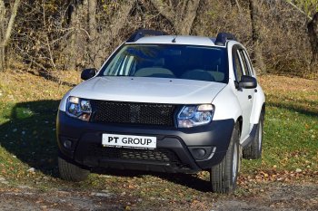 8 669 р. Решетка радиатора Petroil Tuning Renault Duster HS дорестайлинг (2010-2015) (Неокрашенная)  с доставкой в г. Майкоп. Увеличить фотографию 3
