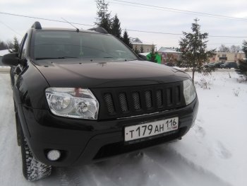 3 299 р. Решётка радиатора Sport Renault Duster HS рестайлинг (2015-2021) (Неокрашенная)  с доставкой в г. Майкоп. Увеличить фотографию 7