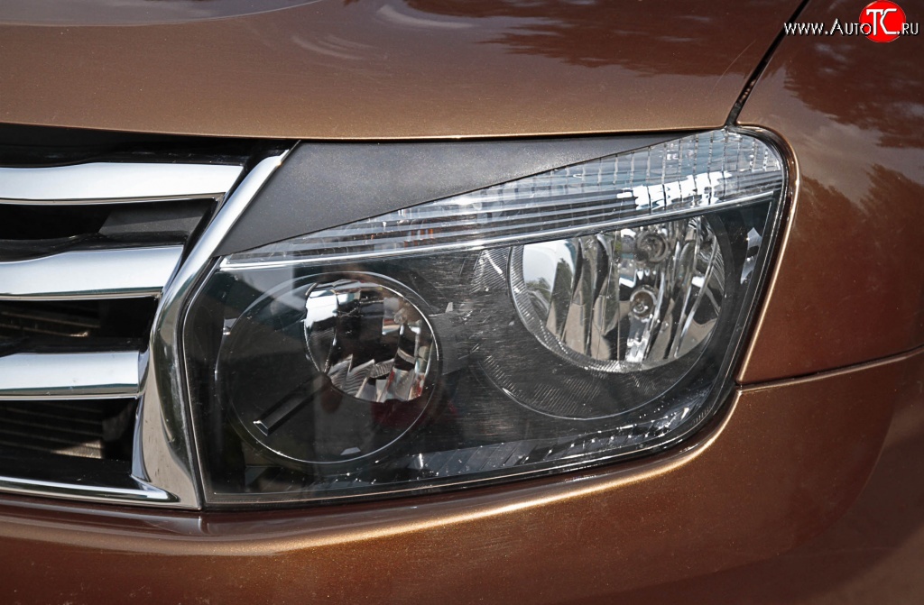 669 р. Реснички на фары RA Renault Duster HS дорестайлинг (2010-2015) (Неокрашенные)  с доставкой в г. Майкоп