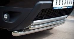 16 299 р. Защита переднего бампера (2 трубыØ63 и 42 мм, нержавейка) SLITKOFF  Renault Duster  HS (2010-2015) дорестайлинг  с доставкой в г. Майкоп. Увеличить фотографию 2