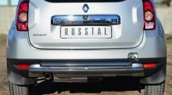 Защита заднего бампера (2 трубы Ø42 мм, нержавейка) SLITKOFF Renault Duster  HS (2010-2015) дорестайлинг