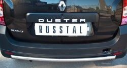 Защита заднего бампера (Ø42 мм, нержавейка, 4х2) SLITKOFF Renault Duster  HS (2010-2015) дорестайлинг