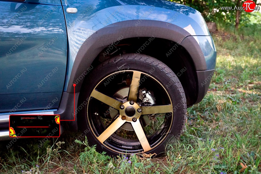 1 719 р. Накладка арки RA (передняя правая) Renault Duster HS дорестайлинг (2010-2015) (Поверхность шагрень)  с доставкой в г. Майкоп