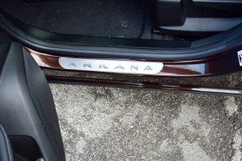 2 499 р. Пороги накладки в проем дверей Petroil Tuning Renault Duster HS рестайлинг (2015-2021) (Нержавейка)  с доставкой в г. Майкоп. Увеличить фотографию 5