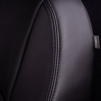 9 449 р. Чехлы для сидений Lord Autofashion Турин (экокожа, сплошная спинка, 2 П-образных подголовника)  Renault Duster  HS - Sandero  (BS) (Черный, вставка черная)  с доставкой в г. Майкоп. Увеличить фотографию 4