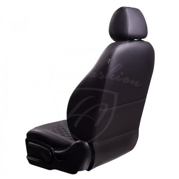 9 449 р. Чехлы для сидений Lord Autofashion Турин Ромб (экокожа, сплошная спинка)  Renault Duster  HS (2010-2015) дорестайлинг (Черный, вставка черная, строчка синяя)  с доставкой в г. Майкоп. Увеличить фотографию 3