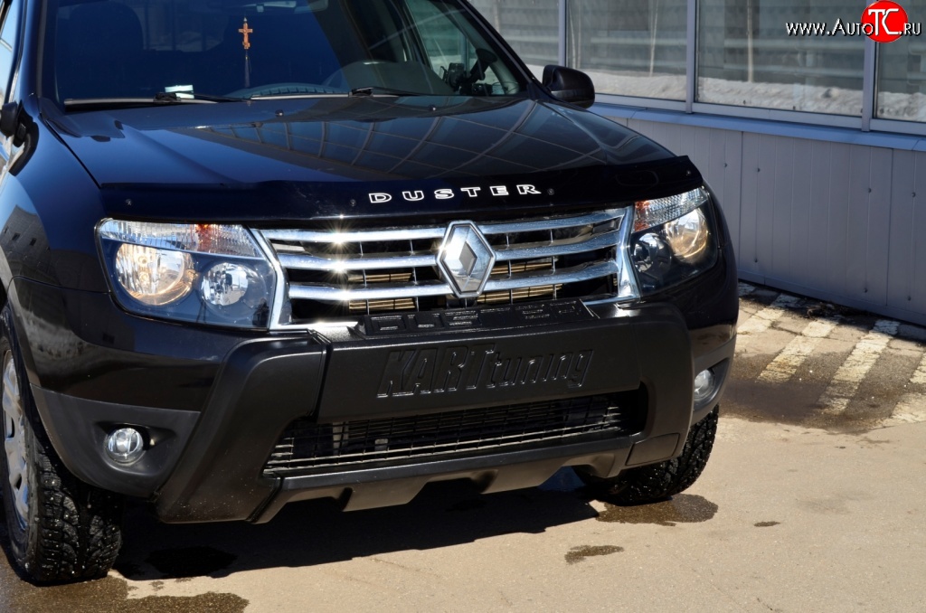 8 549 р. Накладка-кенгурятник Kart RS Renault Duster HS дорестайлинг (2010-2015) (Неокрашенная)  с доставкой в г. Майкоп