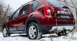 4 999 р. Накладка на задний бампер RA Renault Duster HS дорестайлинг (2010-2015) (Поверхность шагрень (серый металлик))  с доставкой в г. Майкоп. Увеличить фотографию 2