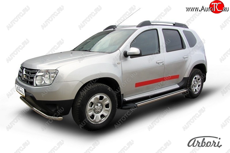 12 509 р. Порожки для ног Arbori Luxe Black Renault Duster HS дорестайлинг (2010-2015)  с доставкой в г. Майкоп