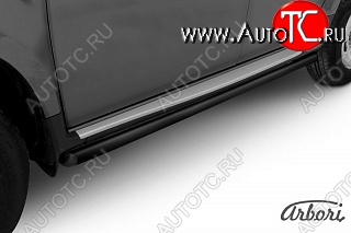 7 820 р. Защита штатных порогов Arbori (черная, d57 mm). Renault Duster HS дорестайлинг (2010-2015)  с доставкой в г. Майкоп