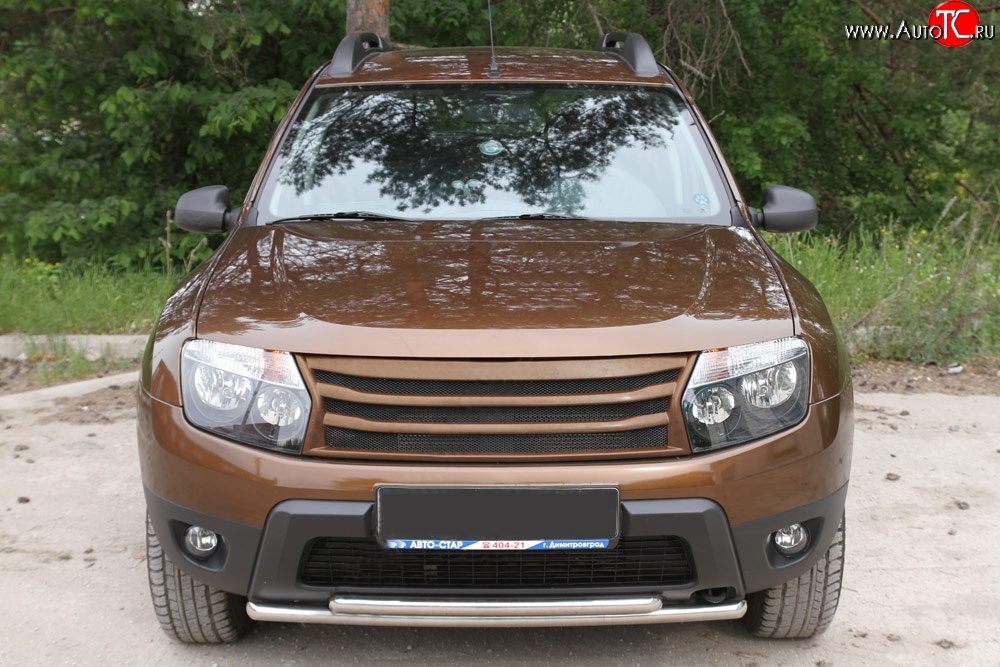 5 399 р. Решётка радиатора RA Renault Duster HS рестайлинг (2015-2021) (Неокрашенная)  с доставкой в г. Майкоп