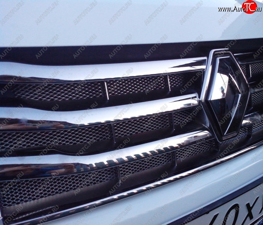 749 р. Защитная сетка решетки радиатора РА (черная) Renault Duster HS дорестайлинг (2010-2015)  с доставкой в г. Майкоп