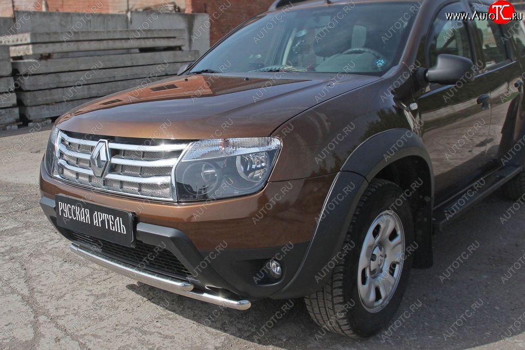 689 р. Защитная сетка решетки радиатора РА (металлик) Renault Duster HS дорестайлинг (2010-2015)  с доставкой в г. Майкоп