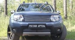 2 279 р. Защитная сетка решетки переднего бампера (с обвесом без дхо) РА Renault Duster HS дорестайлинг (2010-2015)  с доставкой в г. Майкоп. Увеличить фотографию 3