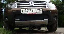 2 099 р. Сетка (с вырезами под ДХО) на бампер Russtal (черная) Renault Duster HS дорестайлинг (2010-2015)  с доставкой в г. Майкоп. Увеличить фотографию 2