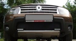 2 099 р. Сетка (с вырезами под ДХО) на бампер Russtal (черная) Renault Duster HS дорестайлинг (2010-2015)  с доставкой в г. Майкоп. Увеличить фотографию 3