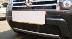1 469 р. Сетка на бампер Russtal (хром) Renault Duster HS дорестайлинг (2010-2015)  с доставкой в г. Майкоп. Увеличить фотографию 2