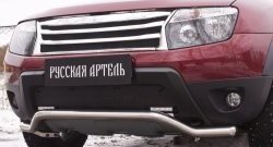 1 229 р. Зимняя заглушка решетки переднего бампера (с дхо и обвесом) РА Renault Duster HS дорестайлинг (2010-2015)  с доставкой в г. Майкоп. Увеличить фотографию 3