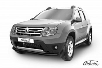 Защита переднего бампера Arbori Renault Duster HS дорестайлинг (2010-2015)