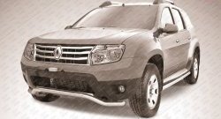 Фигурная защита переднего бампера диаметром 57 мм Slitkoff Renault Duster  HS (2010-2015) дорестайлинг
