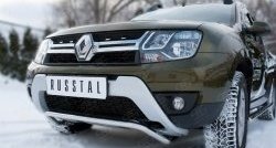 11 349 р. Защита переднего бампера (Ø42 мм волна, нержавейка) SLITKOFF  Renault Duster  HS (2015-2021) рестайлинг  с доставкой в г. Майкоп. Увеличить фотографию 2