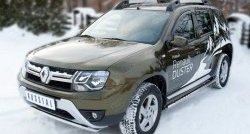 11 349 р. Защита переднего бампера (Ø42 мм волна, нержавейка) SLITKOFF  Renault Duster  HS (2015-2021) рестайлинг  с доставкой в г. Майкоп. Увеличить фотографию 4