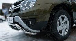 11 999 р. Защита переднего бампера (Ø63 мм волна, нержавейка) SLITKOFF  Renault Duster  HS (2015-2021) рестайлинг  с доставкой в г. Майкоп. Увеличить фотографию 3